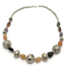 Ожерелье из агата и металла (25 см) купить в интернет магазине подарков ПраздникШоп