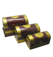 Сундуки с чеканкой розовое дерево (н-р 3 шт.) (23×23×21 см купить в интернет магазине подарков ПраздникШоп