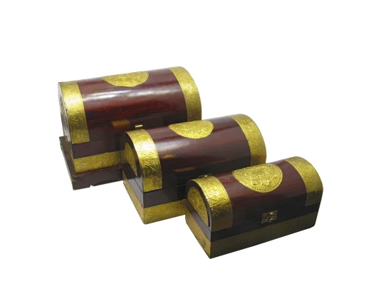 Сундуки с чеканкой розовое дерево (н-р 3 шт.) (23×23×21 см купить в интернет магазине подарков ПраздникШоп