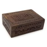 Шкатулка резная розовое дерево (17.5×12×6 см)