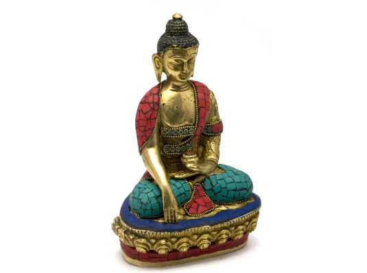 Будда бронзовый бирюза купить в интернет магазине подарков ПраздникШоп