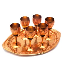 Рюмки бронзовые на подносе«Медь» (h-11.5 см) (поднос 30×21 см) купить в интернет магазине подарков ПраздникШоп