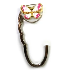 Сумкодержатель для женской сумочки «Бабочка-Замок» бело-красный (6.5×4.5×1.5 см) купить в интернет магазине подарков ПраздникШоп