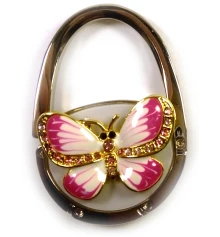 Сумкодержатель для женской сумочки «Бабочка-Замок» бело-красный (6.5×4.5×1.5 см) купить в интернет магазине подарков ПраздникШоп