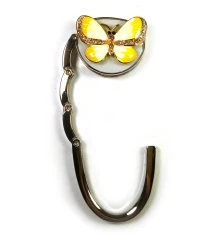 Сумкодержатель для женской сумочки «Бабочка-Замок» бело -желтый (6.5×4.5×1.5 см) купить в интернет магазине подарков ПраздникШоп