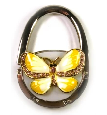 Сумкодержатель для женской сумочки «Бабочка-Замок» бело -желтый (6.5×4.5×1.5 см) купить в интернет магазине подарков ПраздникШоп