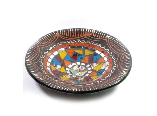 Блюдо терракотовое с мозаикой (d- 20 h-4 см) купить в интернет магазине подарков ПраздникШоп
