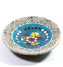 Блюдо терракотовое с мозаикой (d- 15.5 h-2.5 см) купить в интернет магазине подарков ПраздникШоп