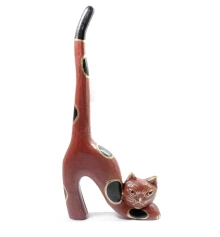 Статуэтка Кошка с длинным хвостом дерево (26.5×12×3 см) купить в интернет магазине подарков ПраздникШоп