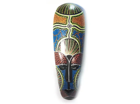 Маска расписная деревянная (50×15×2.5 см) купить в интернет магазине подарков ПраздникШоп