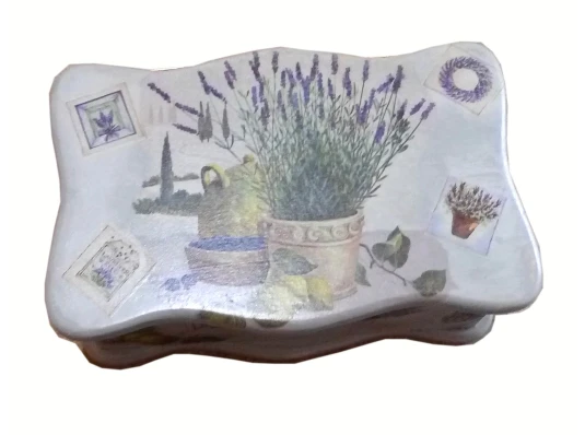 Шкатулка для чайных пакетов «Лаванда» (26×15 см) из массива дерева купить в интернет магазине подарков ПраздникШоп