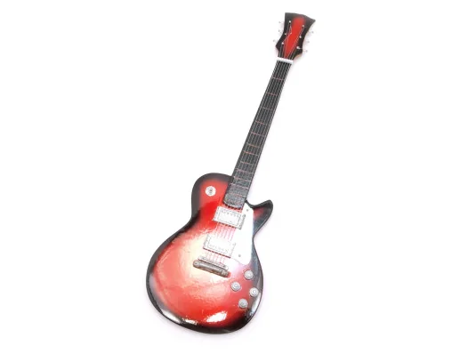 Гитара миниатюра дерево красная (24×8×1.5 см) купить в интернет магазине подарков ПраздникШоп