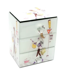 Шкатулка для украшений «Девушка с собачкой»с зеркальцем стеклянная (15×12×9.5 см) купить в интернет магазине подарков ПраздникШоп