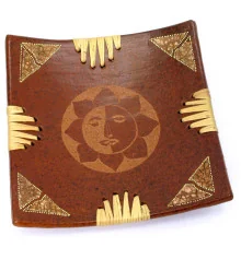 Блюдо терракотовое «Солнце» (20×20×4 см) купить в интернет магазине подарков ПраздникШоп