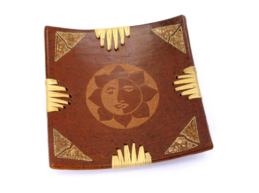 Блюдо терракотовое «Солнце» (20×20×4 см) купить в интернет магазине подарков ПраздникШоп