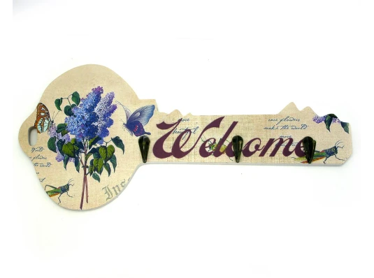 Ключница «Ключ» сирень (39×18×3.5 см) купить в интернет магазине подарков ПраздникШоп