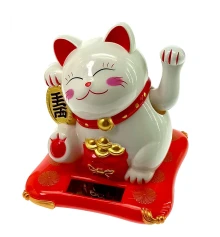 Кошка Манэки-нэко на солнечной батарее (10.5×10×9 см) купить в интернет магазине подарков ПраздникШоп
