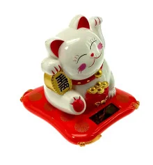 Кошка Манэки-нэко на солнечной батарее (10.5×10×9 см) купить в интернет магазине подарков ПраздникШоп
