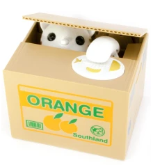 Интерактивная копилка «Кошка Воришка» на батарейках (12×9×10 см) купить в интернет магазине подарков ПраздникШоп