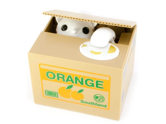 Интерактивная копилка «Кошка Воришка» на батарейках (12×9×10 см) купить в интернет магазине подарков ПраздникШоп