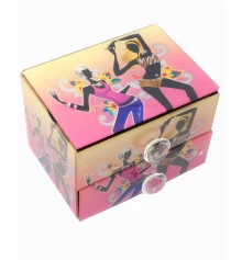 Шкатулка для украшений «Танцы»с зеркальцем стеклянная (13.5×10×9.5 см) купить в интернет магазине подарков ПраздникШоп