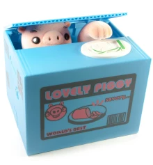 Интерактивная копилка «Свинка Воришка» на батарейках (12×9×10 см) купить в интернет магазине подарков ПраздникШоп