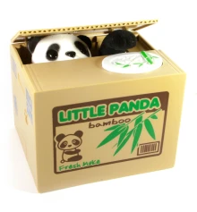 Интерактивная копилка «Панда Воришка» на батарейках (12×9×10 см) купить в интернет магазине подарков ПраздникШоп