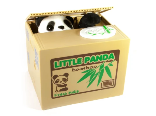 Интерактивная копилка «Панда Воришка» на батарейках (12×9×10 см) купить в интернет магазине подарков ПраздникШоп