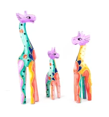 Жирафы 3 шт. деревянные (25×5.5×3 см 19.5×5×3 см 15×4×3 см) купить в интернет магазине подарков ПраздникШоп