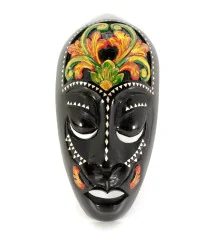 Маска деревянная резная с перламутровыми вставками (33.5×17×5 см) купить в интернет магазине подарков ПраздникШоп