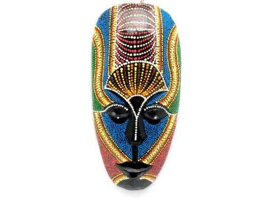 Маска расписная деревянная (30×14.5×2 см) купить в интернет магазине подарков ПраздникШоп