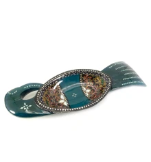 Братина «Птица» из цельного дерева инкрустированная перламутром (34×16.5×6 см) купить в интернет магазине подарков ПраздникШоп