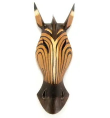 Маска «Зебра» расписная деревянная (41×14×6 см) купить в интернет магазине подарков ПраздникШоп
