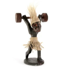 Папуас «Штангист» дерево (18.5×12×7.5 см) купить в интернет магазине подарков ПраздникШоп