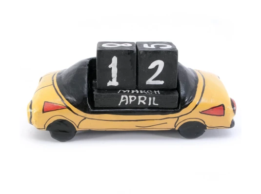 Вечный календарь «Автомобиль» дерево (16×7.5×6 см) купить в интернет магазине подарков ПраздникШоп