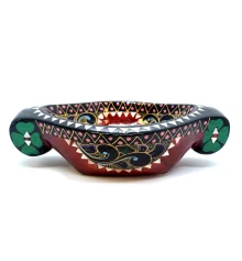 Братина «Ладья» из цельного дерева инкрустированная перламутром (16.5×10×3.5 см) купить в интернет магазине подарков ПраздникШоп