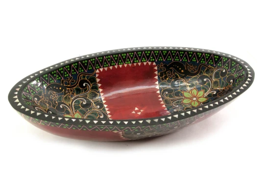 Братина из цельного дерева инкрустированная перламутром (33.5×17.5×7 см) купить в интернет магазине подарков ПраздникШоп