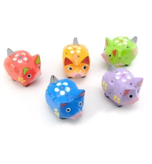 Свинки деревянные расписные набор 5 шт. (1 шт-7×5.5×4 см) купить в интернет магазине подарков ПраздникШоп