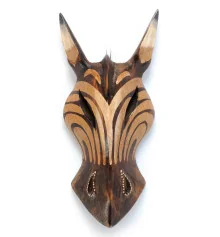 Маска Зебра расписная деревянная (20×8.5×3 см) купить в интернет магазине подарков ПраздникШоп