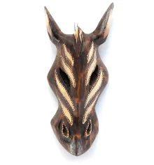 Маска «Зебра» расписная деревянная (20×8.5×3 см) купить в интернет магазине подарков ПраздникШоп