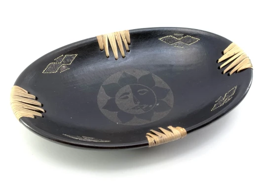 Блюдо «Солнце» терракотовое овальное (34×21.5×5 см) купить в интернет магазине подарков ПраздникШоп