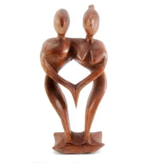 Статуэтка «Влюбленные» дерево (19.5×8×3 см) купить в интернет магазине подарков ПраздникШоп