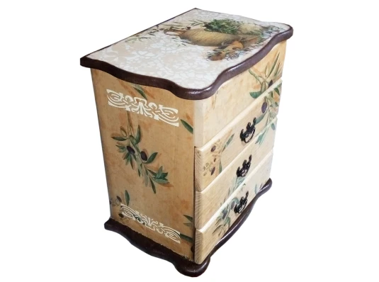 Шкатулка-комод «Оливки» (22×15×26) с откр. верхн крышкой ольха купить в интернет магазине подарков ПраздникШоп