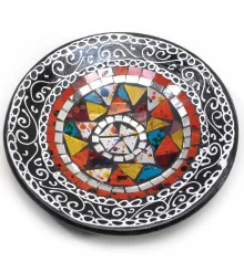 Блюдо терракотовое с мозаикой (d- 20 h-4 см) купить в интернет магазине подарков ПраздникШоп