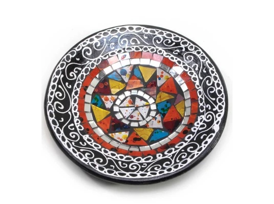 Блюдо терракотовое с мозаикой (d- 20 h-4 см) купить в интернет магазине подарков ПраздникШоп