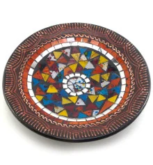 Блюдо терракотовое с мозаикой (d- 26 h-3 см) купить в интернет магазине подарков ПраздникШоп
