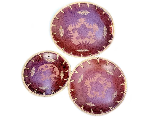 Блюда терракотовые набор 3 шт. (d-31 h-6.5 см d-26 h-5 см d-22 h-4.5 см) купить в интернет магазине подарков ПраздникШоп