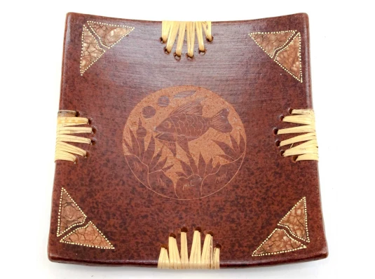 Блюдо терракотовое «Рыба» (20×20×4 см) купить в интернет магазине подарков ПраздникШоп