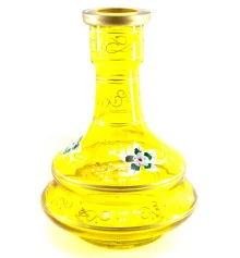 Колба для кальяна стекло желтая (26×18×18 см внутренний d-4.5 см) купить в интернет магазине подарков ПраздникШоп