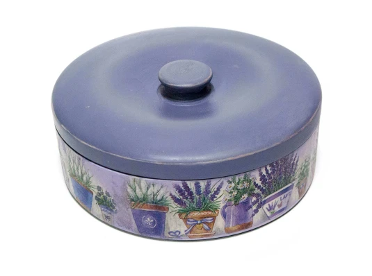 Шкатулка круглая «Лаванда» (16.5×6 см) массив дерева купить в интернет магазине подарков ПраздникШоп